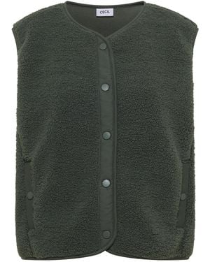 Cecil Kunstfellweste Mit Softshelldetails - Grün