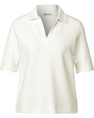 Street One Poloshirt Mit Struktur - Weiß