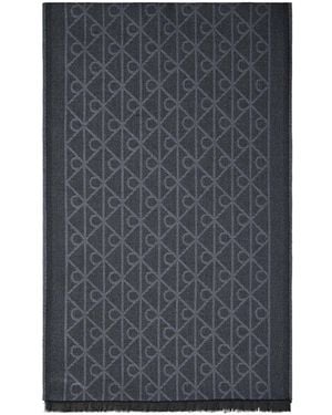 Calvin Klein Schal Tonal Aop Jcq Lw Scarf Sciarpa - Grau