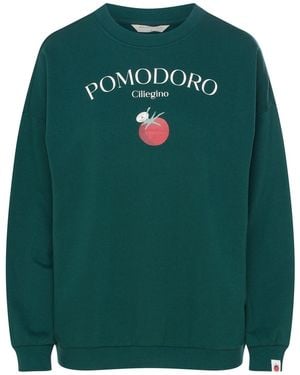 Henderson Sweatshirt Sweatshirt Dessie, Pomodoro-Schriftzug, Mit Print - Grün