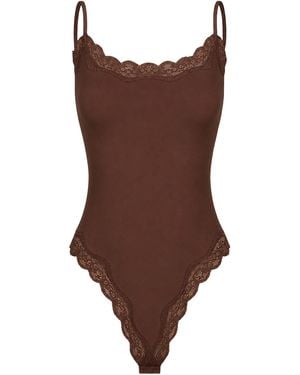 cfab Body Bodysuit String Mit Lace - Braun