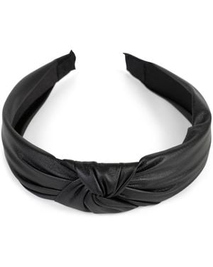 styleBREAKER Haarschmuck Haarreif Kunstleder Optik Mit Knoten - Schwarz