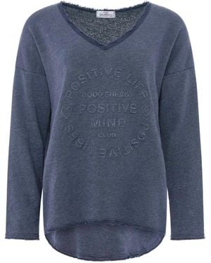 Zwillingsherz Sweatshirt 'Positive Mind' - Blau