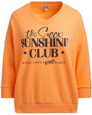 SOCCX Sweatshirt Mit V-Ausschnitt Und Frontprint - Orange