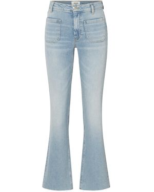 Joop! Joop Bootcut-Jeans Ella hohe Taille, offene Kante am Saum - Blau