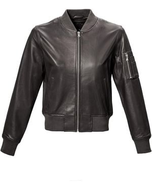 18N62 Ledercollegejacke Negil - Grau