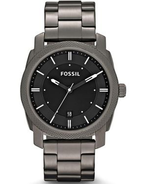 Fossil Quarzuhr MACHINE FS4774, Armbanduhr, uhr, Datum, analog, Edelstahlarmband - Schwarz