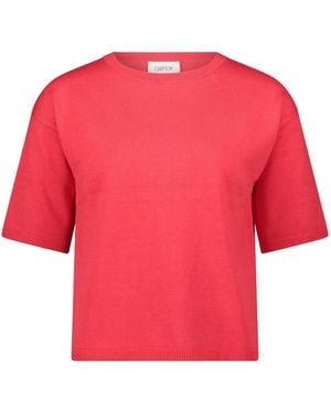 Cartoon Strickpullover Mit Rundhalsausschnitt - Rot