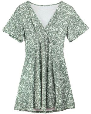MEETWEE Sommerkleid Floral - Grün
