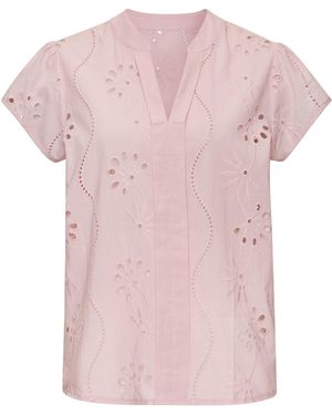 Buffalo Spitzenbluse mit kurzen Ärmeln - Pink
