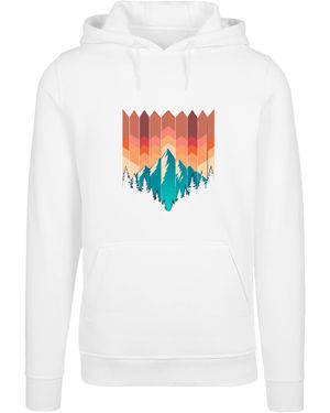 F4NT4STIC Pullover Berg Sonnenuntergang Geometrisch - Weiß