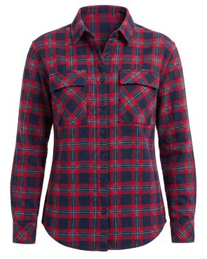 Radwa Bluse Soft Warm Flannel Shirt - Lila