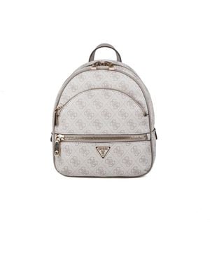 Guess Rucksack Dunkel Taupe Logo - Weiß