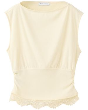 Mango Top Lacy - Weiß