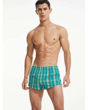 SEOBEAN Boxershorts Baumwolle Checkered Boxershort - Blau