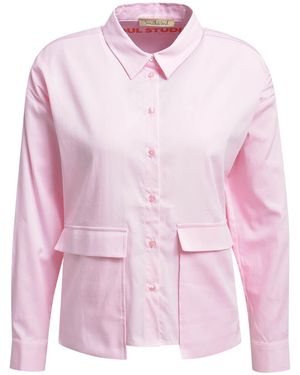 Smith & Soul Bluse Mit Überlappenden Klappentaschen - Pink
