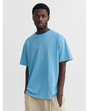 Thinking Mu Shirt Aaron Patched Sun Back Sunny Dark - Blau