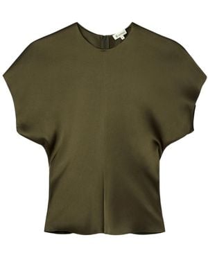 LILYSILK Bluse Seidentop Mit Kurzen Fledermausärmeln - Grün