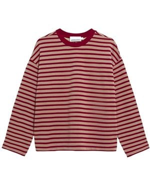 ARMEDANGELS Pullover Frankaa Maarlen Stripe - Rot