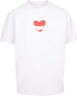 Merchcode T-Shirt Hugs & Love - Weiß
