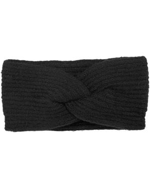 styleBREAKER Stirnband Strick Stirnband Rippenmuster Twist Knoten - Schwarz