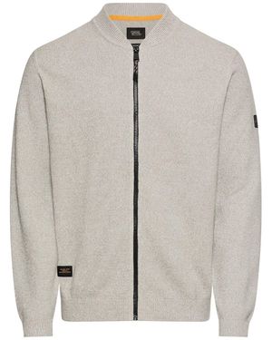 Camel Active Strickjacke Mit Bomberkragen - Grau