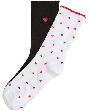 ESOTIQ Socken Skarpety Damskie Amora 2-Pak Czarny, Biay 39/41 - Weiß