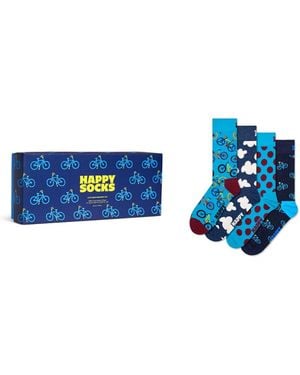 Happy Socks Socken 4-Pack Bike Socks Gift Set - Blau
