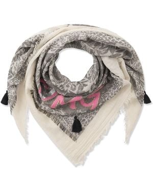 Codello Jacquard-Tuch Mit Leo-Blumen-Muster Und "Omg"-Statement - Mettallic