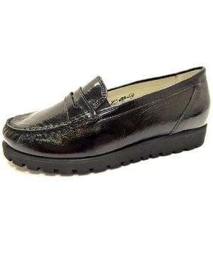 Waldläufer Mokassin Slipper Damen 549002-143-001 Lackleder - Schwarz