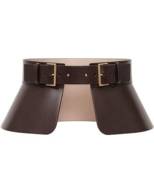 Haute Cuir Gürtel Peplum Corset Belt - Braun