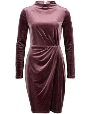 Zero Samtkleid Mit Raffungen - Lila