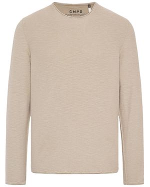 CMPD Pullover Linksstrick Mit Rollkanten - Weiß