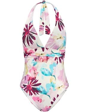 Triumph Badeanzug Summer Fleur Plunge - Weiß
