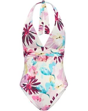 Triumph Badeanzug Summer Fleur Plunge - Weiß