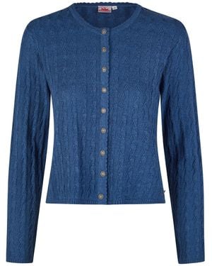 Spieth & Wensky Trachtenstrickjacke Hummeltal Mit Zopfmuster - Blau