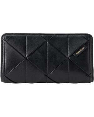Calvin Klein Portemonnaie Patchwork Logo Passport - Schwarz