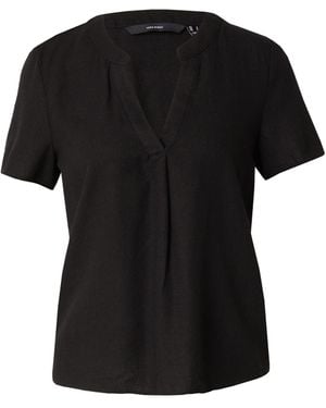 Vero Moda Langarmbluse VMMymilo (1-tlg) Falten - Schwarz