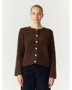 Y.A.S Strickjacke Plyra - Braun