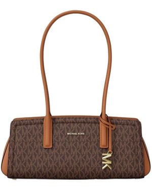 MICHAEL Michael Kors Umhängetasche Michael Kors Sac Bandoulire Laila Signature Small East West Marron - Weiß