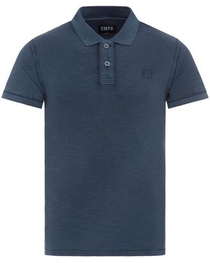 CMPD Poloshirt Kurzarm Aus Pikee Slub - Blau