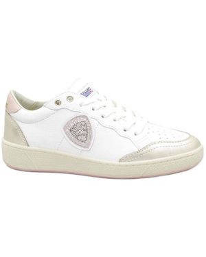 Blauer Sneaker Low Olympia21 - Weiß