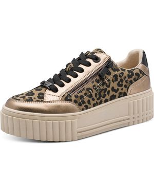 Marco Tozzi Sneaker Low Da.-Schnürer Synthetik Leo Dune Comb - Natur