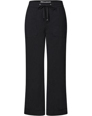 Street One Straight Leg Hose Im Casual Fit Mit Turn-Up - Schwarz