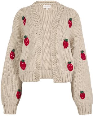 Apricot Chunky Knit Cardigan - Pink