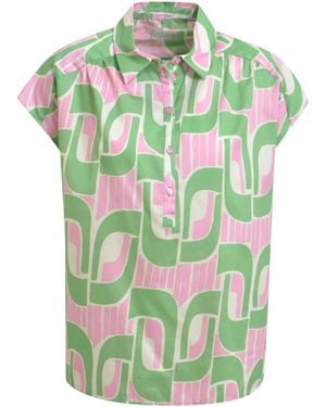 Milano Italy Ärmellose Bluse Mit Musterprint - Grün