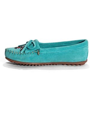 Minnetonka Moccasin Moosehide Kilty - Blau