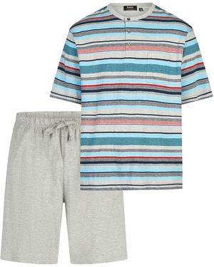Hajo Pyjama Kurz Klima Light - Blau