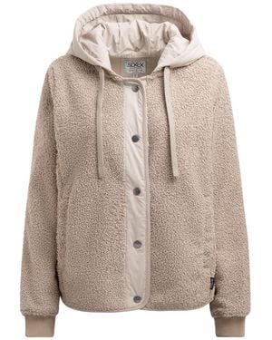 SOCCX Boucl-Blouson Mit Kapuze Im Materialmix - Natur