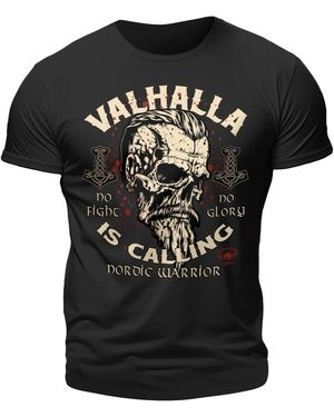 LOBO NEGRO® Shirt Valhalla Is Calling - Schwarz